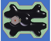 Fig. 3a: The foundrymen wanted to eliminate the area marked in blue … 