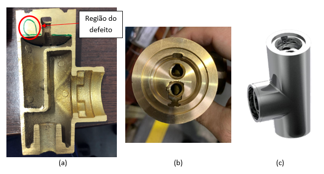  Figure 8 - "Choice" (a) área do defeito (b) vista superior após usinagem e (c) componente liberado  