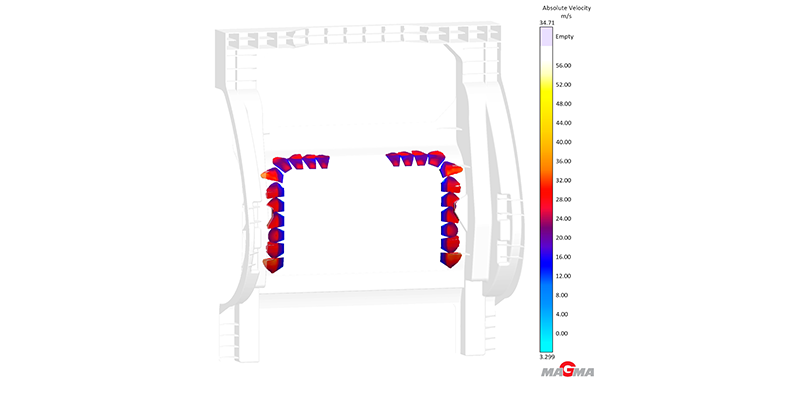 Fig. 10: With the new 'Virtual Gate' function, die casters using MAGMAhpdc can position multiple inlets on the casting and reference the gating system directly to them. (c) MAGMA GmbH